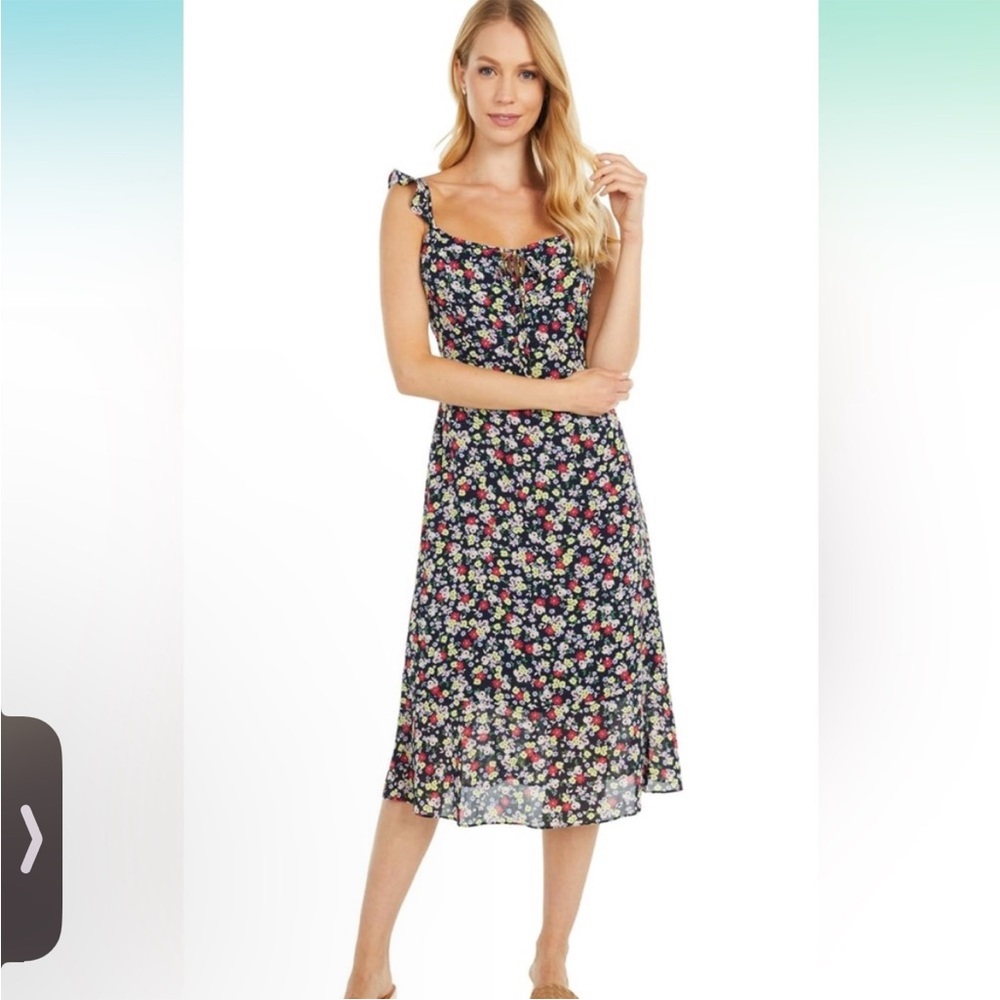 Floral Sleeveless Scoop Neck Midi Sundress
